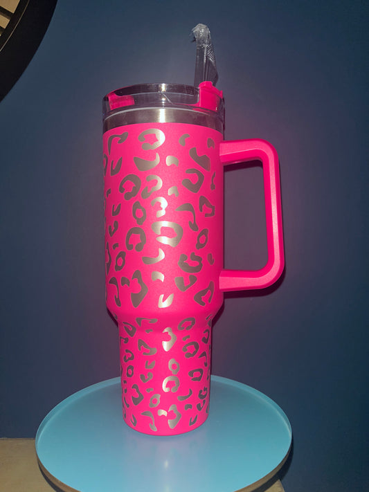 Hot Pink Leo Stainless Cup