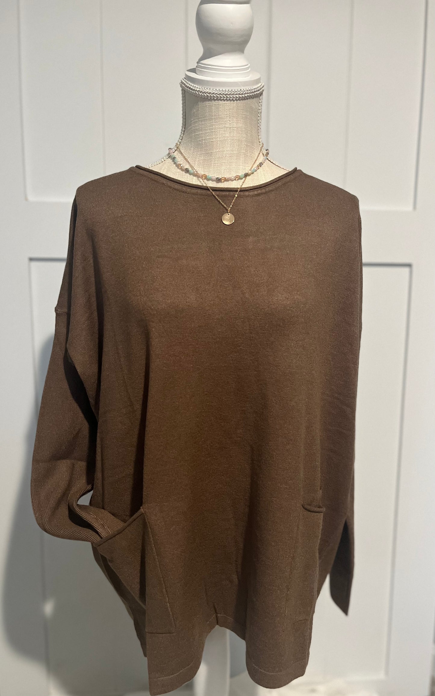 mocha Marley Front Pocket Sweaters