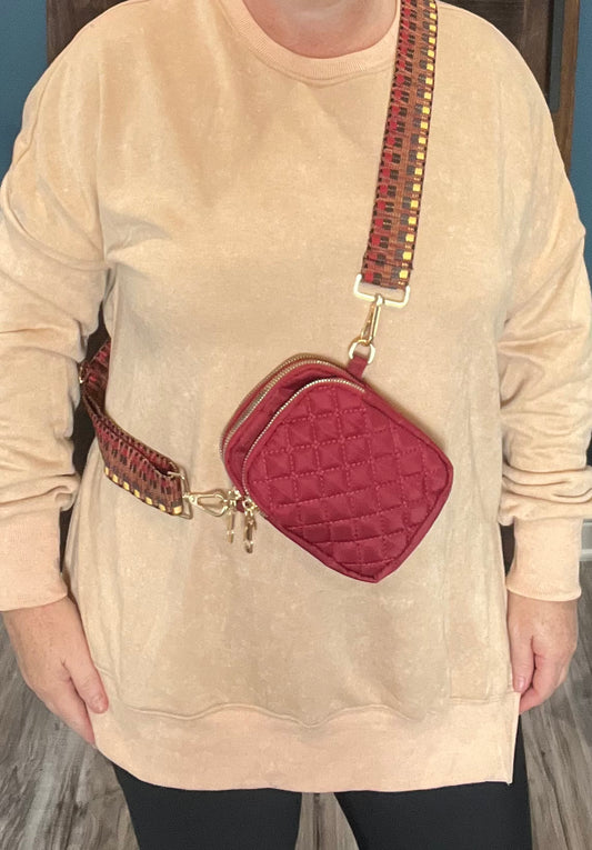 on model Quilted Crossbody Sling Bag