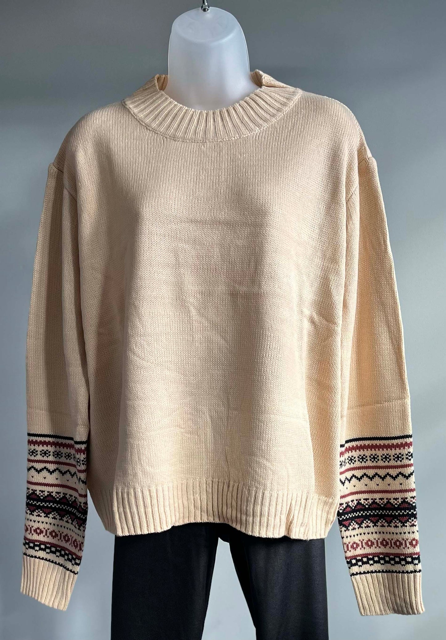 Fair Isle Sleeve Sweater