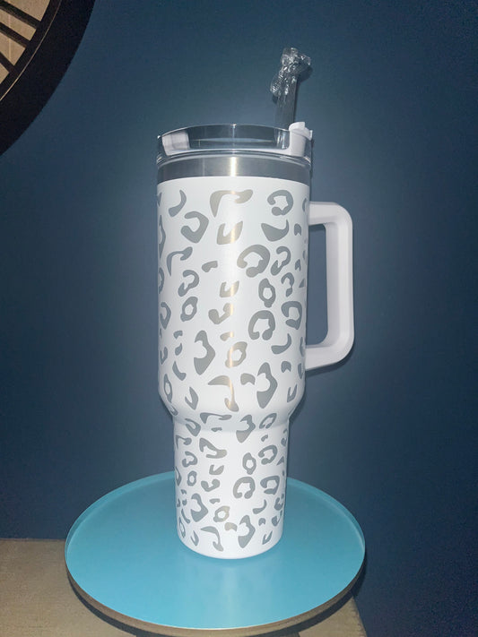 White Leo Stainless Cup