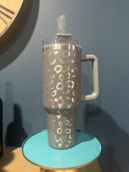 Gray Leo Stainless Cup