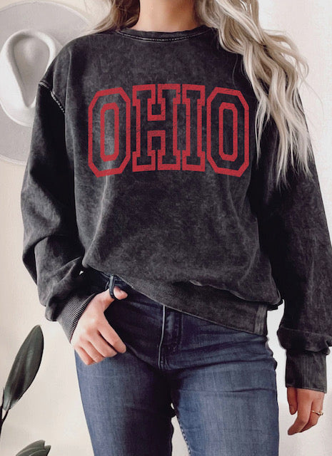 black, OHIO Mineral Wash Sweatshirt