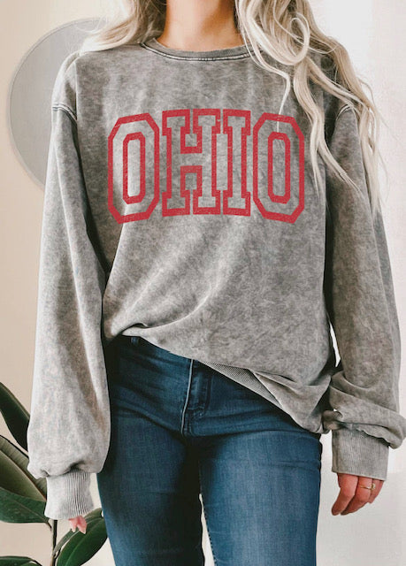 grey, OHIO Mineral Wash Sweatshirt