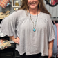 deanna in Delilah Top with flutter sleeves!